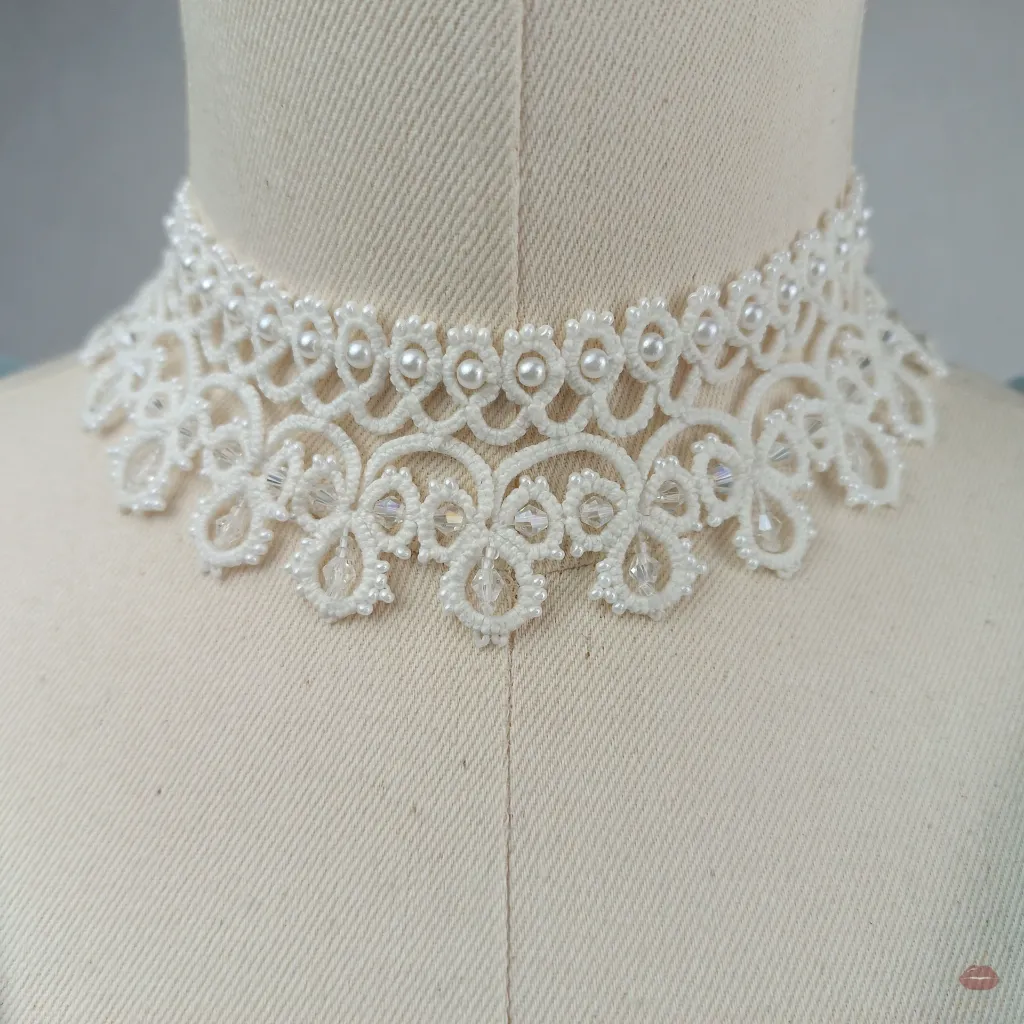 choker gargantilla blanco con cristales novia 7.webp