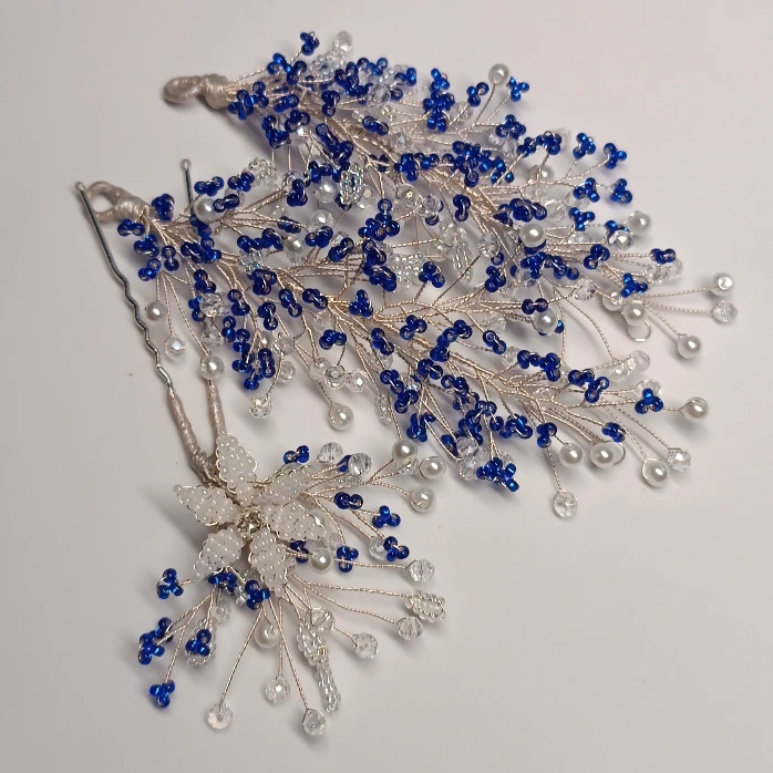 Tocado para novia con cristales y perlas | diseño de autor
