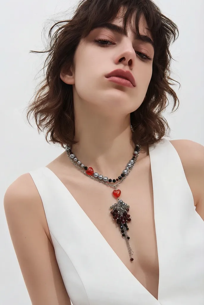 Collar de corazones y perlas de cristal | Joyería de autor en Tarragona.