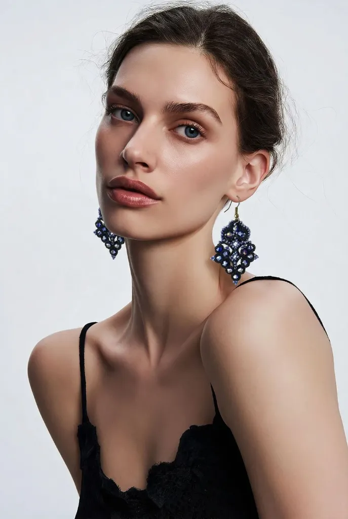 Pendientes ultraligeros color negro y azul glaciar | Artesanía Tarragona