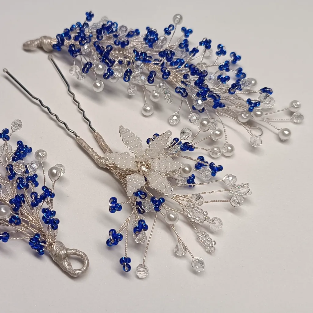 Tocado para novia con cristales y perlas | diseño de autor