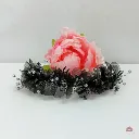 Tocado flores para novia gótica o fiesta | cristales y perlas grises